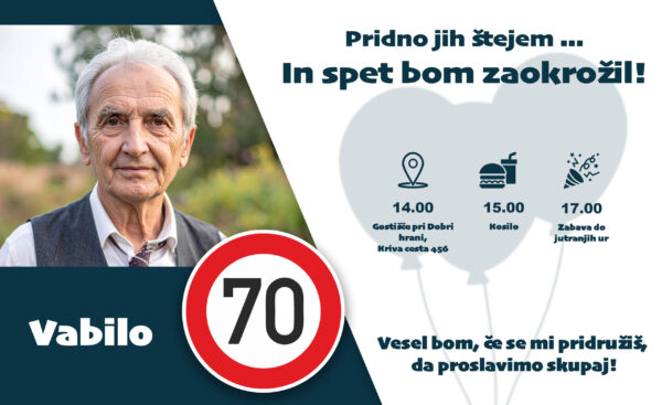 Personalizirano digitalno vabilo – vabilo za okroglo obletnico