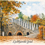 Digitalna ilustracija slovenskih pokrajin in zanimivosti - Ljubljanski grad