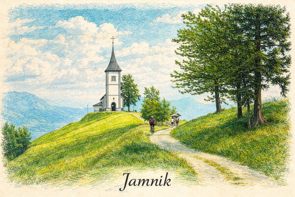 Digitalna ilustracija slovenskih pokrajin in zanimivosti - Jamnik